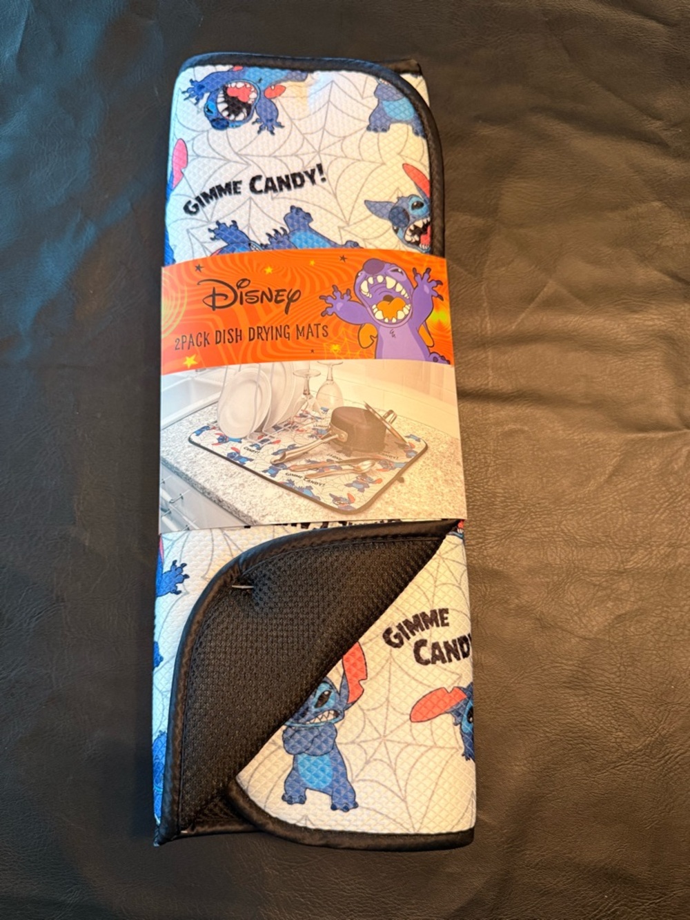 Disney Blue and White Stitch 'Gimme Candy' Dish Drying Mats - 2 Pack